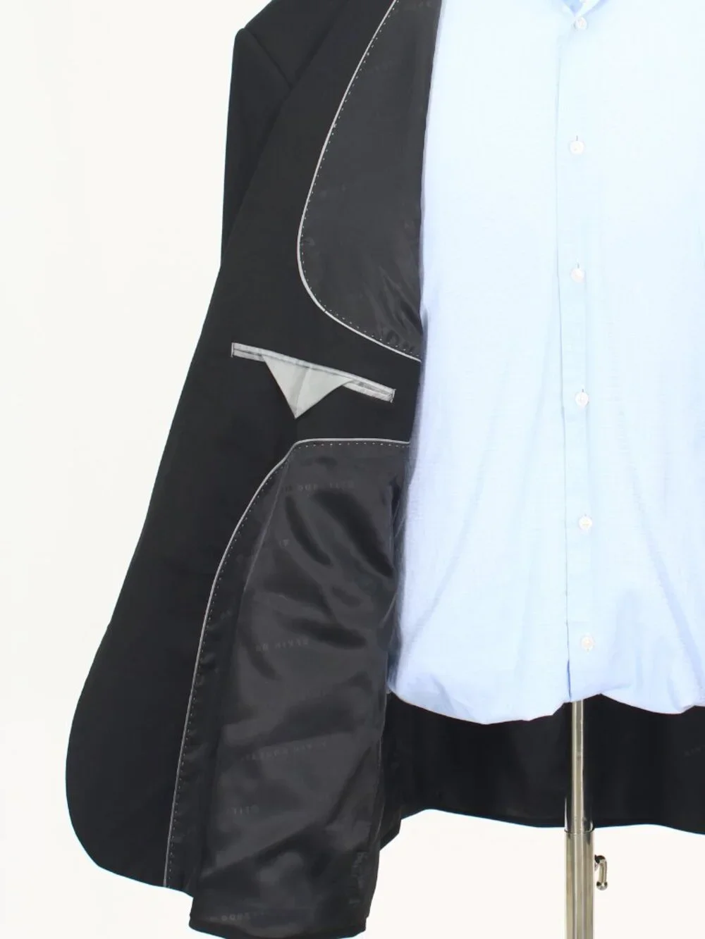 Alain Dupetit 58R 54x31 Black Full Suit 2-Button Solid R939